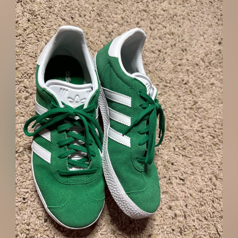 Adidas Green and White Classic Sneakers